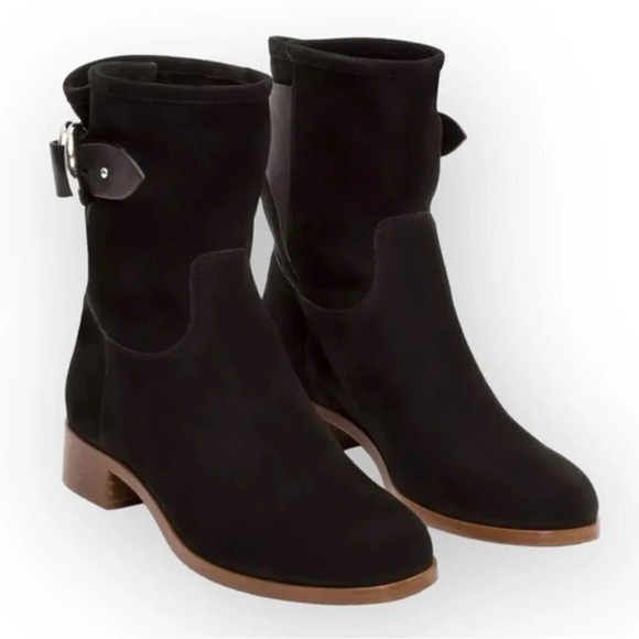 Frye Ricki Ring Fold Black Soft Leather Bootie 6.5 - Picture 1 of 10